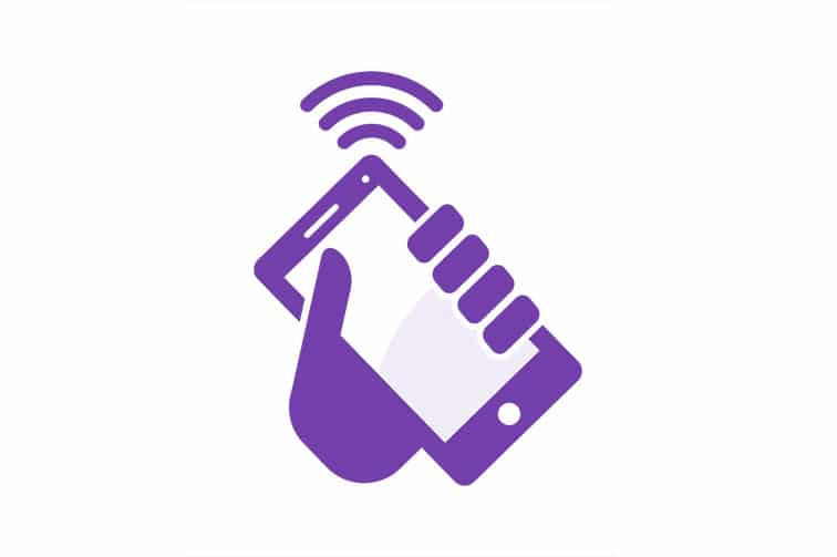 Hand holding a telephone handset