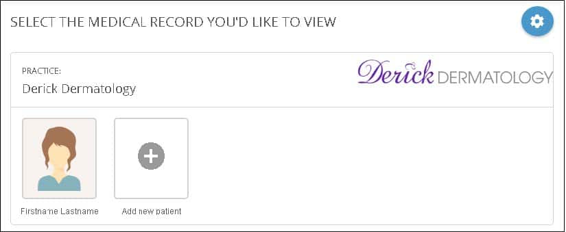 Medical record selection screen