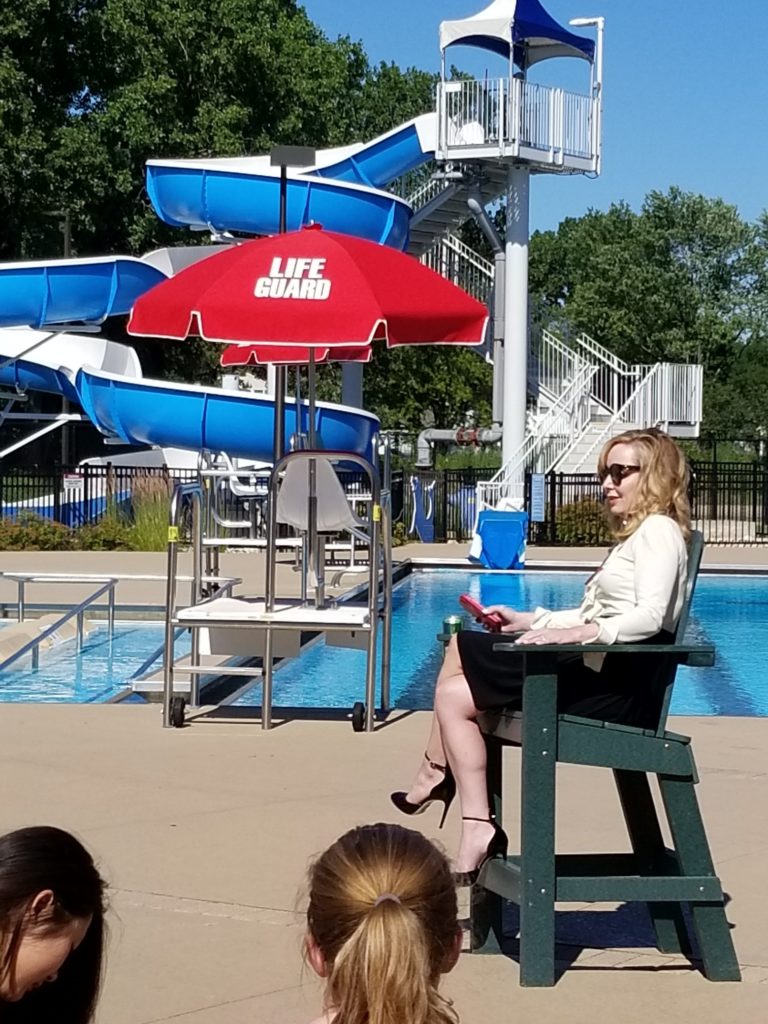 Dr. Derick speaking about sun-safety